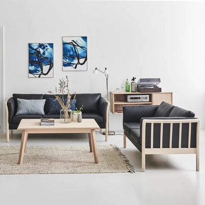 Tessa | 2-personers sofa - Luna læder / Sort